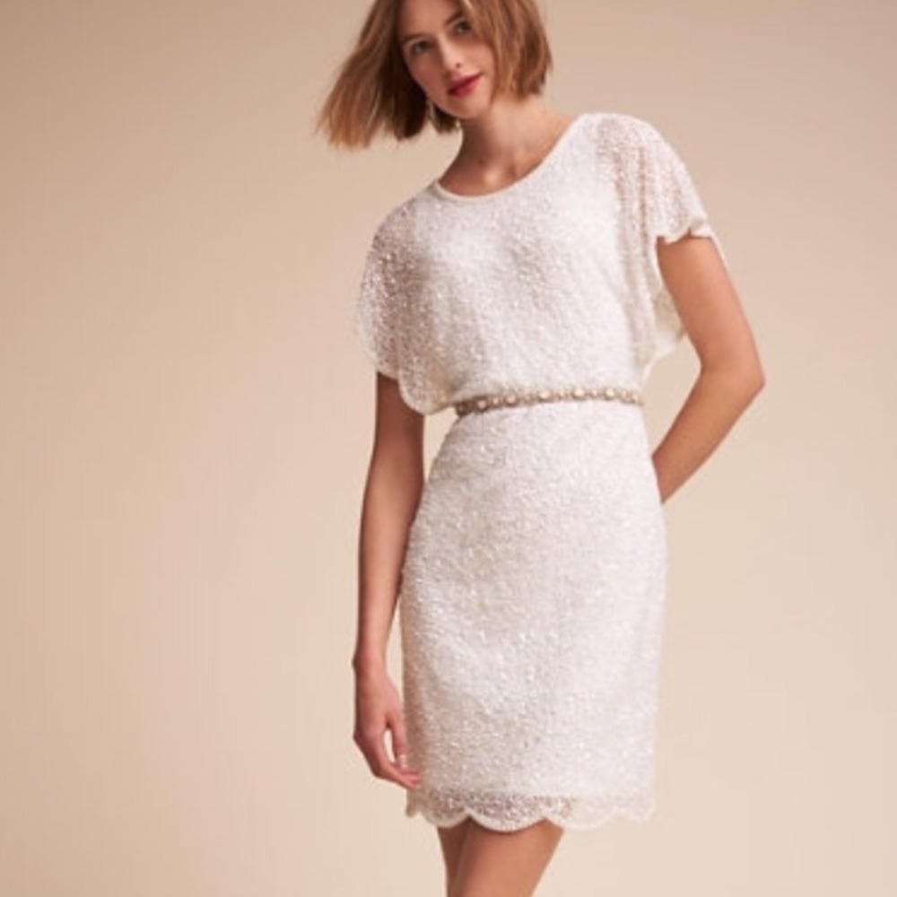 Adrianna Papell Sequin “Elin” Dress, White, New